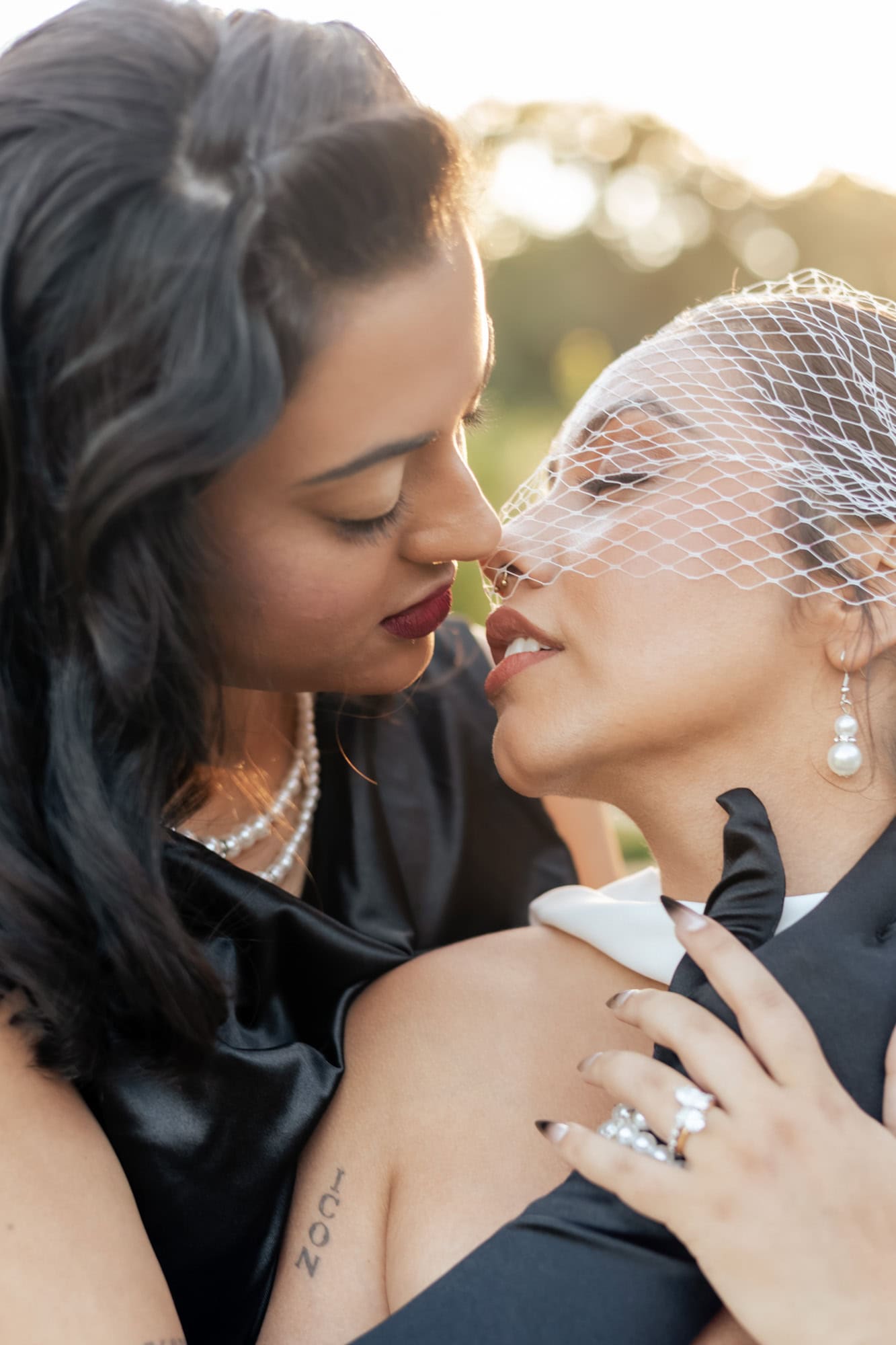 Outdoor wedding moment