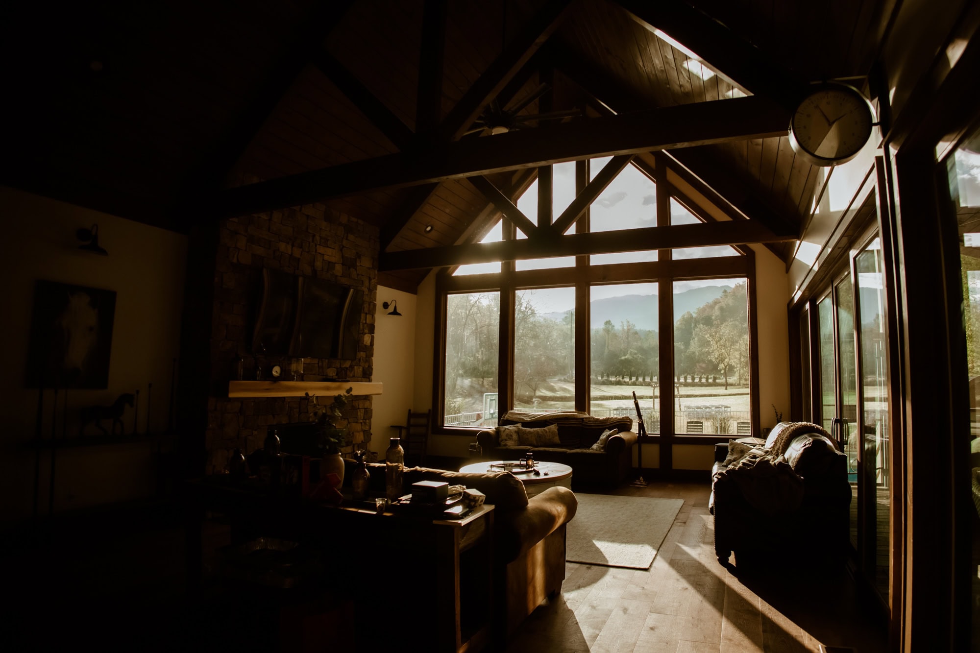 Inside of a cabin of an AIRBNB WEDDING GATLINBURG TN