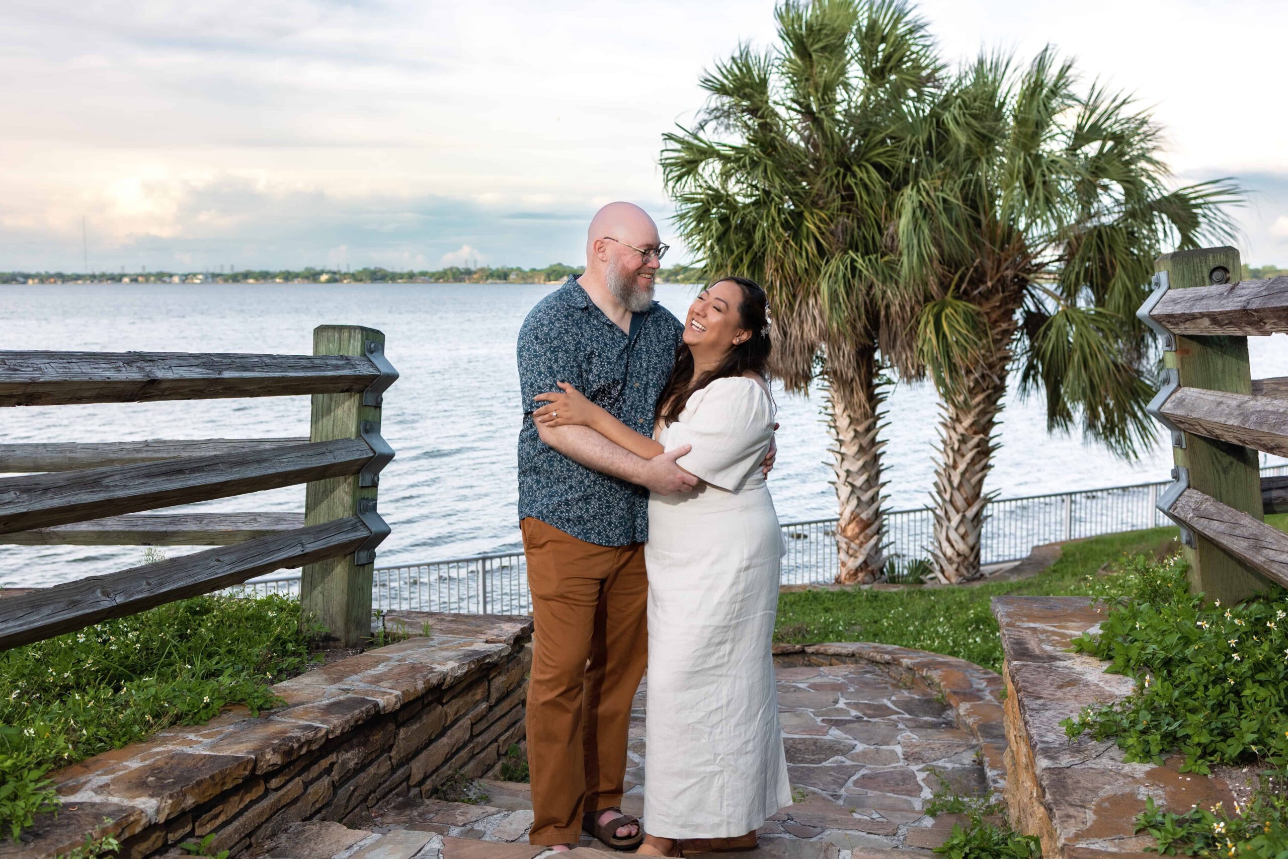 just marries couple posing for a portrait philippe_park_intimate_wedding